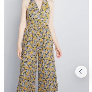 ModCloth tropical halter jumpsuit